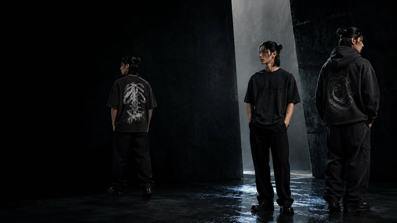 AFTERFORM Drop 001 campaign study in a wide composition.